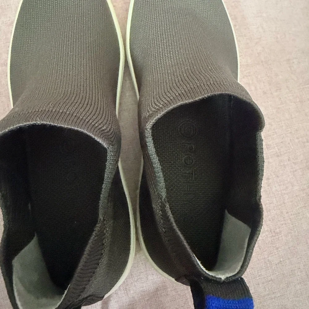 Women’s Slip-On Knit Sneakers in Dark Olive with Cream Sole
